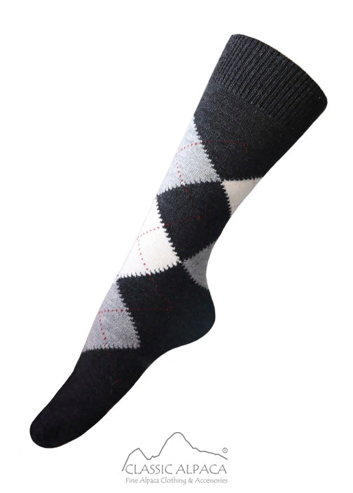 Cozy Alpaca Socks Argyle Style Comfort & Class